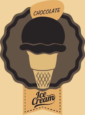 chocolate ice cream vintage cards vectors set