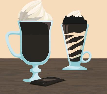 chocolate ice cream vintage cards vectors set