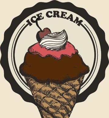 chocolate ice cream vintage cards vectors set