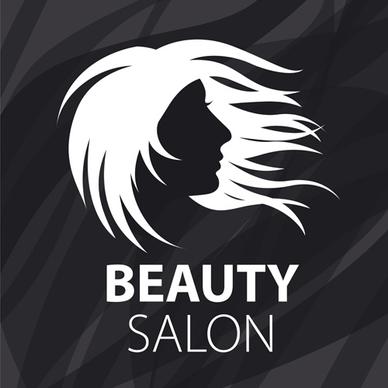 woman head with beauty salon logos vector