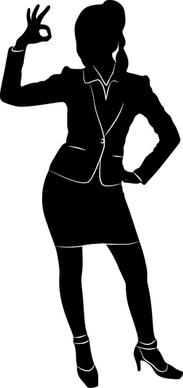 professional women vector silhouettes set