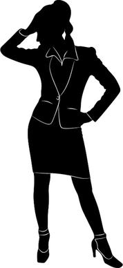 professional women vector silhouettes set