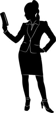 professional women vector silhouettes set