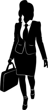 professional women vector silhouettes set