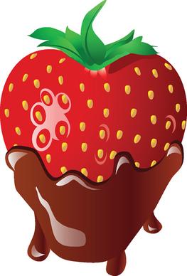 chocolate with strawberry shiny vector