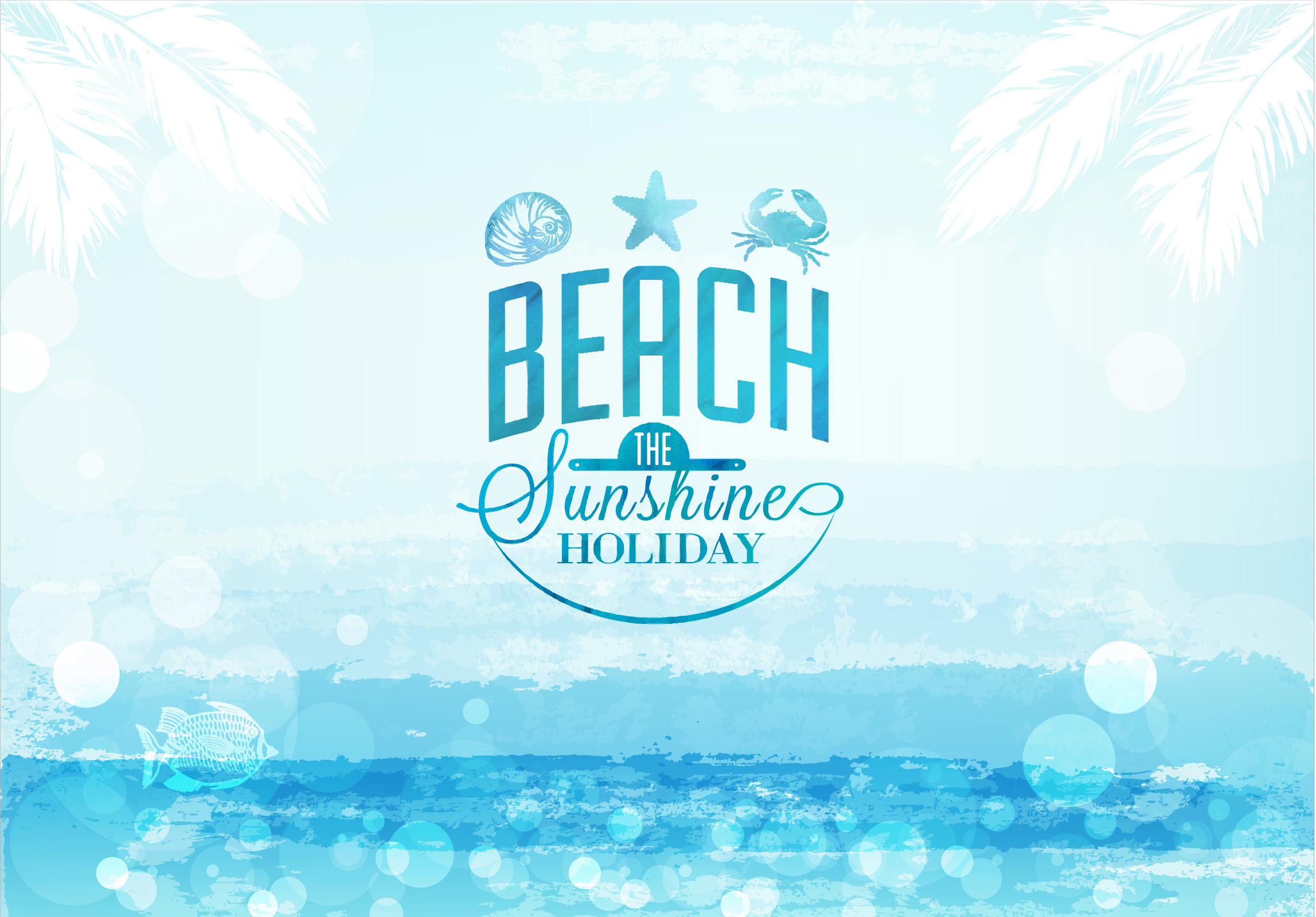 sunshine sea holiday background vector