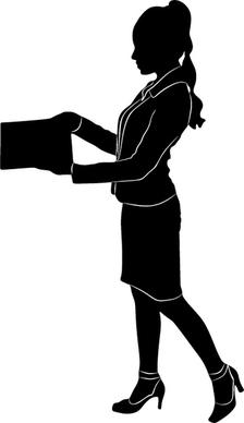 professional women vector silhouettes set