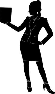 professional women vector silhouettes set