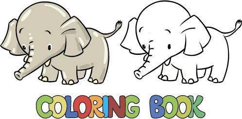 cartoon animal coloring picture vector