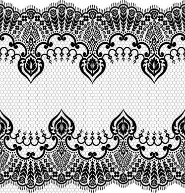 seamless black lace borders vectors