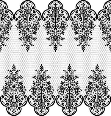 seamless black lace borders vectors