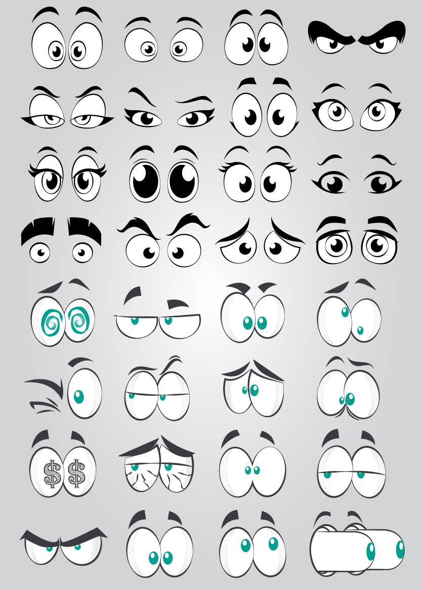 funny comics eyes vector