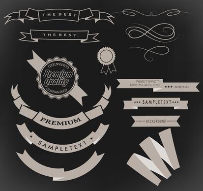 vintage ribbon with quality label vector