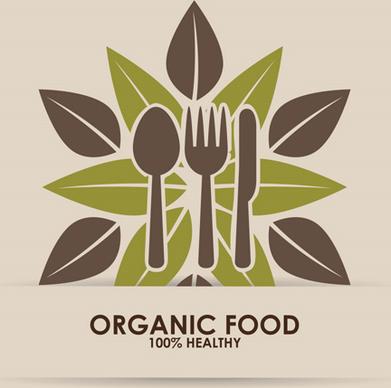 creative organic food logo vector