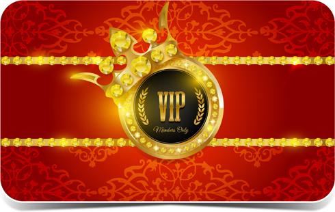 diamond vip card red and black vector