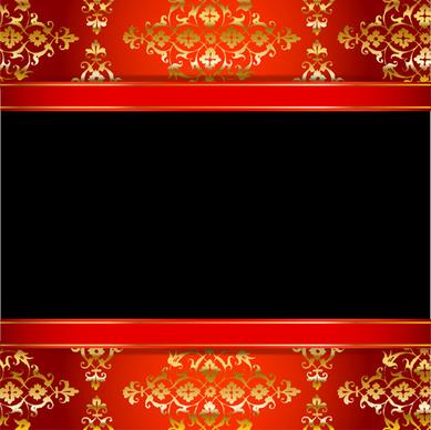 ornate red with black background vectors