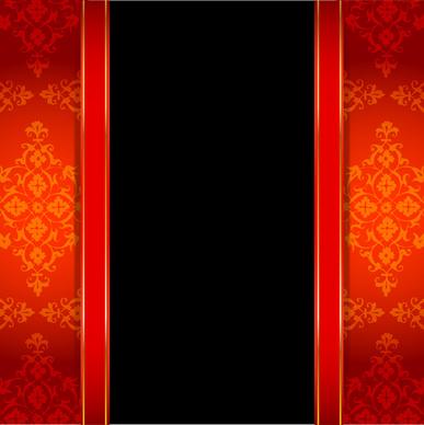 ornate red with black background vectors