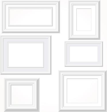 white photo frames vector set