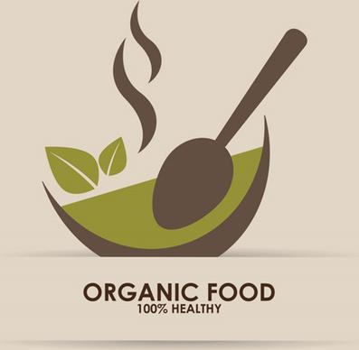 creative organic food logo vector