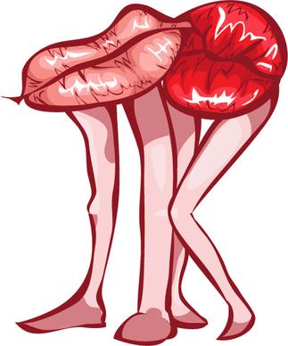 funny lips kiss vector