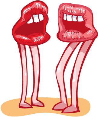 funny lips kiss vector