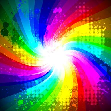 rainbow splash grunge background vector