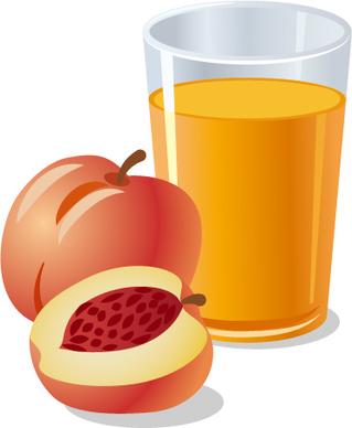 fresh peach juice vector design