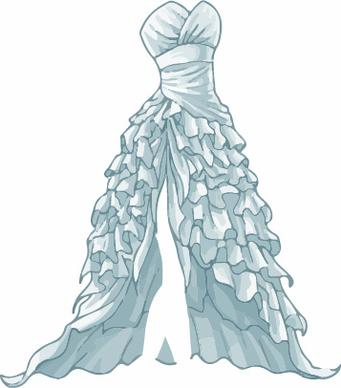 cartoon evening dress fashion vector illustration