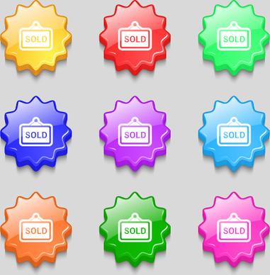 creative wavy colourful buttons vector set