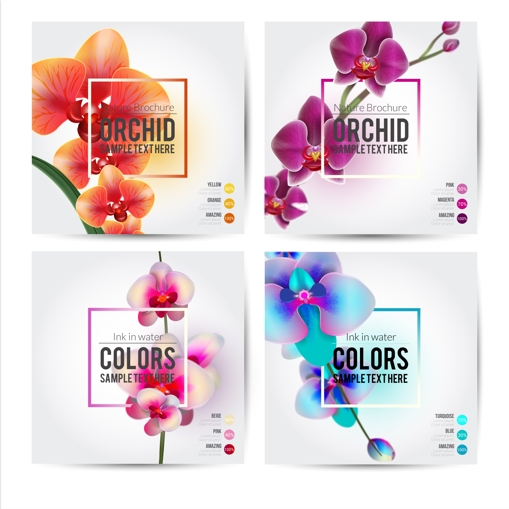 beautiful flower brochure cover vector