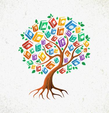 tree with book creative vector