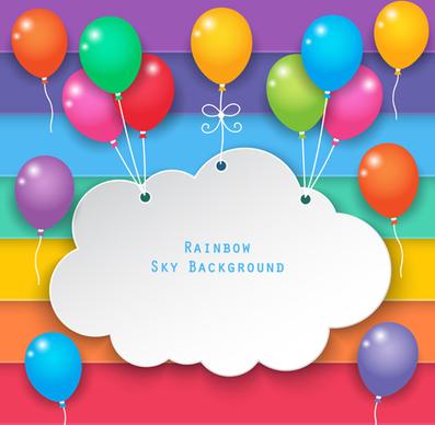 paper cloud birthday cards vector set