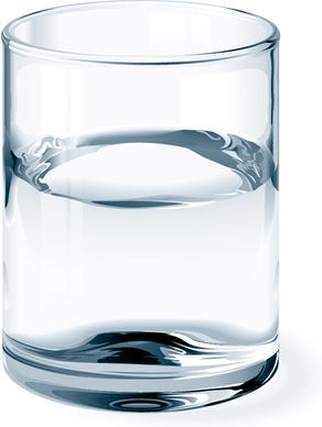 glass cup and water vector