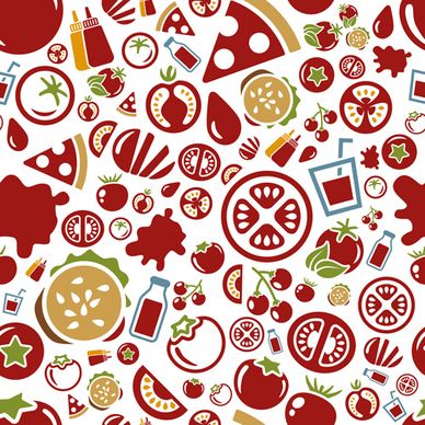 creative pizza seamless pattern vector set