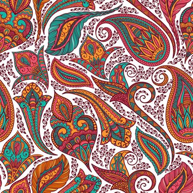 indian paisley seamless pattern vector