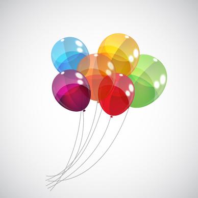 transparent colored balloons vector background