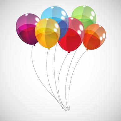 transparent colored balloons vector background