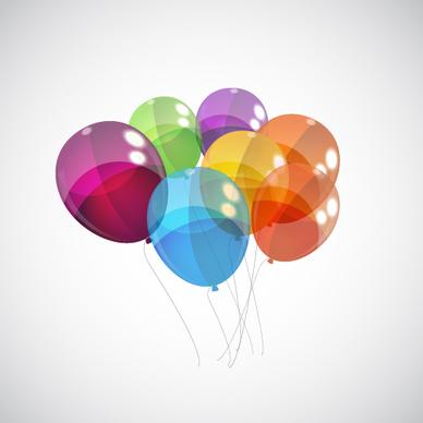 transparent colored balloons vector background