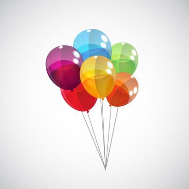 transparent colored balloons vector background