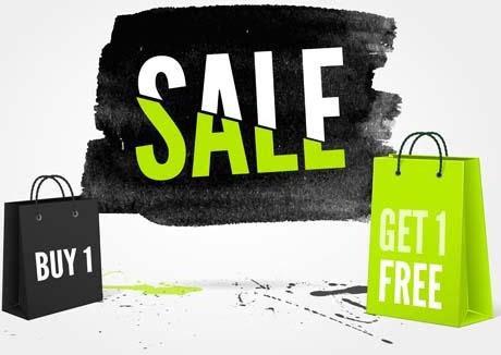 ink marks with sale elements background vector