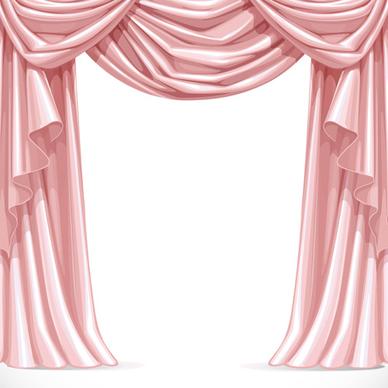 ornate curtains design vector set