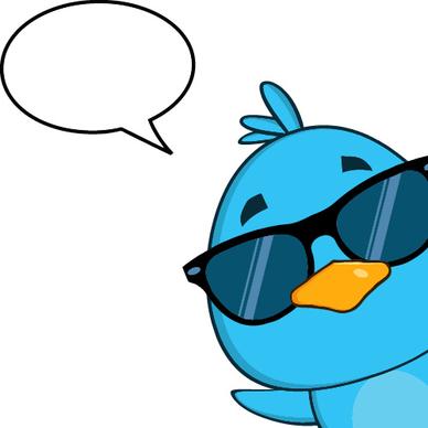 funny blue bird cartoon vector set