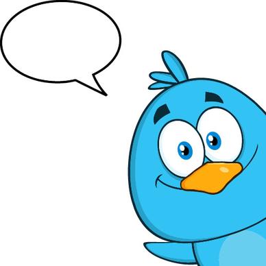 funny blue bird cartoon vector set