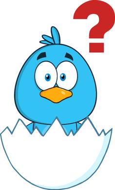 funny blue bird cartoon vector set