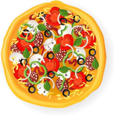 delicious pizza illustration vector