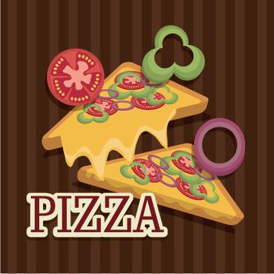 delicious pizza illustration vector