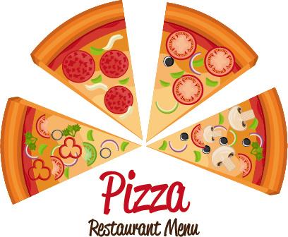 delicious pizza illustration vector