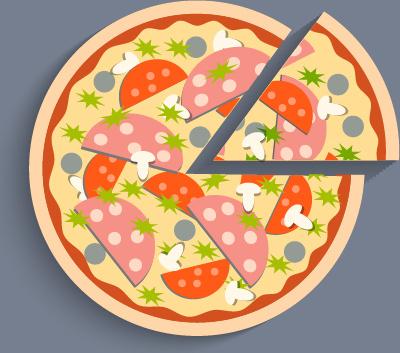 delicious pizza illustration vector