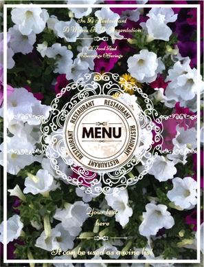 restaurant menu cover blurs flower vector