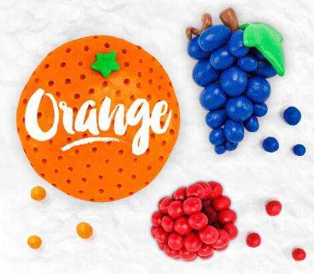 funny plasticine fruits vector